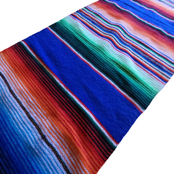 Mexican Serape Table Runner 14 x 84 Inch Colorful Artisan Cinco De Mayo Fiesta - Picture 1 of 7